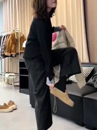 景倩妮韩系百搭休闲毛呢直筒裤2025秋厚款高腰显瘦宽松阔腿裤#百搭裤子 #显高显瘦显腿长 #显瘦穿搭 #遮肉显瘦 #穿搭