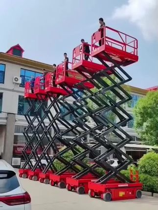 电动液压升降平台升降机电动全自行走升降平台小型移动式剪叉新型液压登高空作业车#高空作业安装 #维修 好帮手