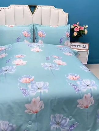 #冰丝夏凉被四件套 #冰丝四件套夏天特别凉爽 #方便又实用#居家好物