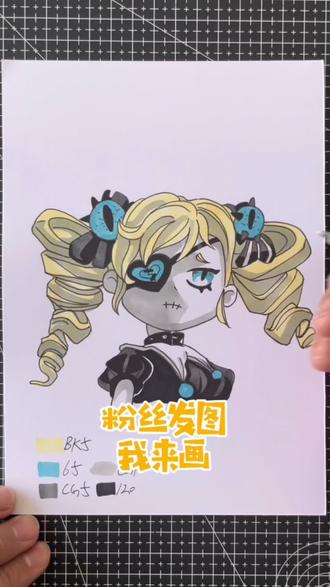 粉丝发图我来画,今天画哑女斯黛拉 #你发图片我来画 #粉丝发图我来画 #粉丝投稿 #蛋仔派对 #哑女