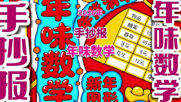 年味数学手抄报 年味数学手抄报电子线稿,数学小报。电子线稿包括黑色线稿,灰色线稿和颜色参考。#年味数学 #年味数学手抄报 #年味数学小报 #手抄报 #手抄报电子线稿