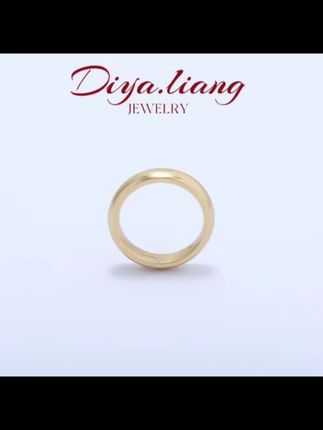 925银戒指 梁雅帝新品【星环】金色古法素圈百搭时尚纯银戒指#戒指 #饰品 #古法素圈 #时尚 #礼物