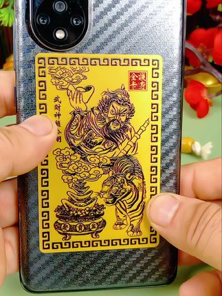 新款赵公明金箔卡片#手机卡片 #卡片收藏 #传统文化