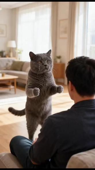 那再打一次#AI萌娃挨打了#我和猫 #ai