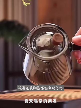 高硼硅玻璃静心壶家用过滤水壶加厚泡茶壶煮茶器花茶壶日式木把