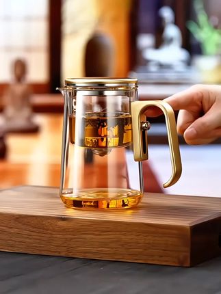 茶方圆玻璃内胆磁吸飘逸杯家用懒人泡茶器一键茶水分离茶壶冲茶器#泡茶器#茶水分离茶壶#高硼硅玻璃 #茶具套装 #精选好物