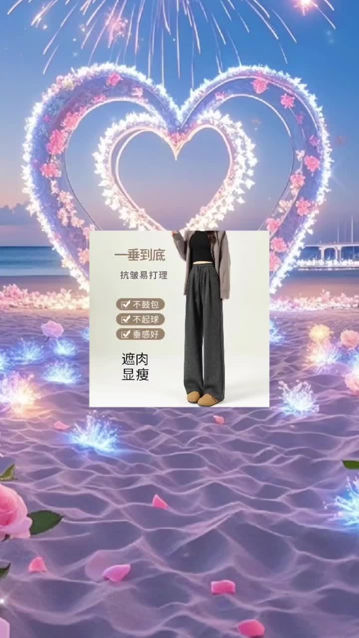 灰色糯米裤女春秋冬高腰垂感慵懒休闲直筒裤宽松小个子软糯阔腿裤#早秋穿搭#ootd穿搭#休闲直筒裤#阔腿裤