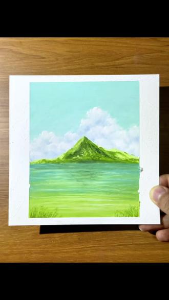 一汪青绿,半座青山。 #油画棒风景 #把风景画进本子里 #画画 #油画棒 #油画棒教程 @DOU+小助手 @DOU+上热门 @抖音小助手 @抖音作者助手