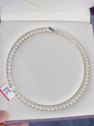 7-8mm天然淡水无核珍珠项链。送妈妈送婆婆送老婆推荐这款珍珠项链,配旗袍配连衣裙的珍珠项链#天然珍珠 #珍珠项链 #送女人的礼物