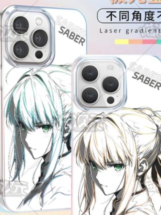 线稿saber极光金适用苹果华为vivo一加iPhone小米红米一加手机壳#手机壳 #潮牌手机壳 #创意手机壳 #防摔手机壳 #好物推荐分享