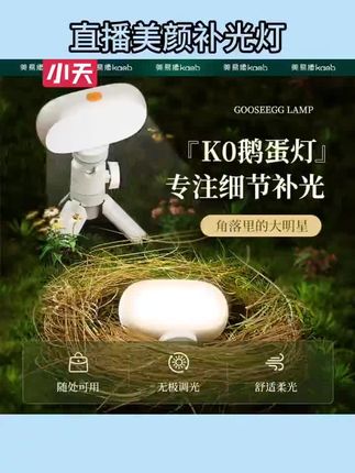 小天鹅蛋灯直播美颜补光灯自拍神器冷暖色柔光三色调节室内通用 #日用百货 #平价实惠 #品质好物 #好物分享