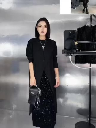 【巴黎画报】胖mm炸街上衣御姐两片式开衩洋气百搭显瘦值得入手