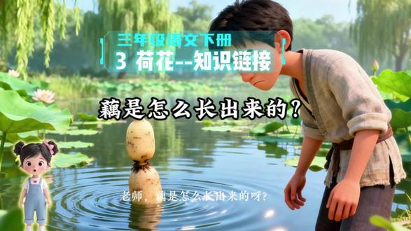 3.7三年级语文下册《3荷花》知识链接:藕是怎么长出来的?#优秀创作者扶持计划 #三年级语文 #三年级语文下册 #荷花 #创作者扶持计划