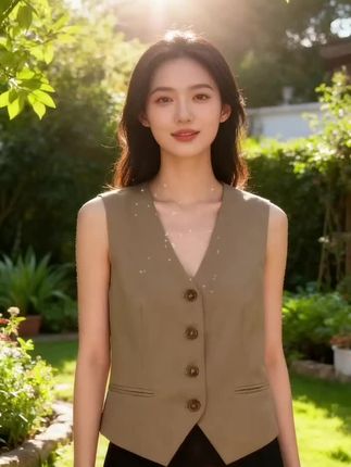 一衣多搭西装马甲背心女夏季新款2025年春秋无袖坎肩马夹修身英伦