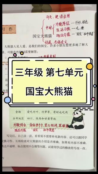 三下习作重难点:国宝大熊猫高分写作攻略 #国宝大熊猫 #三年级 #小学语文 #作文
