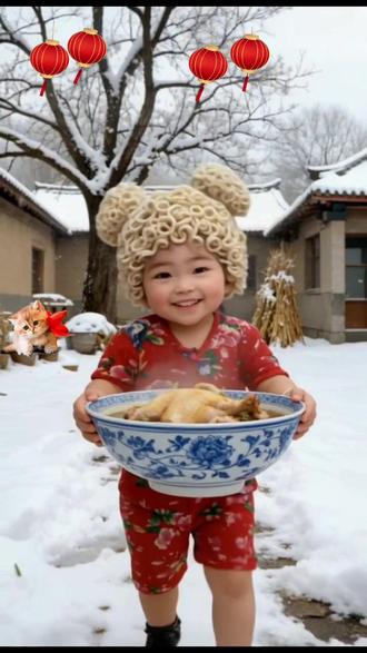 大孙子给奶奶送鸡肉喽,谢谢宝贝孙子!