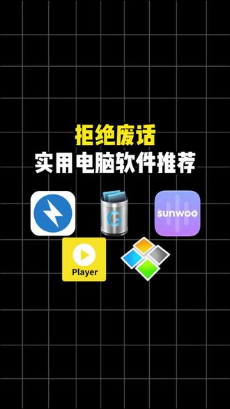 拒绝废话-实用电脑软件推荐 #电脑软件 #potplayer #geek #sunwoo音频 #Bandizip
