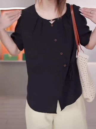 110-200斤微胖大码女装夏季洋气显瘦纯色短袖上衣小衫T恤#夏天该有的样子 #洋气显瘦上衣 #大码短袖小衫 #显瘦遮肉 #休闲百搭