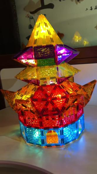 磁力片中国古建筑拼搭 天坛#磁力片玩法 #磁力片搭建 #创作者扶持计划