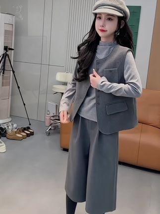 秋装新款女三件套!显瘦显气质还高档,网红款超百搭,宽松大码不挑身材,穿上秒有范儿~#时尚三件套 #气质穿搭