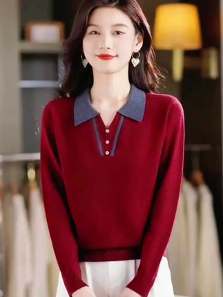 假两件上衣女 #秋冬新款 #面料柔软舒适 #做工精细 #套头长袖外穿 #毛衣针织衫
