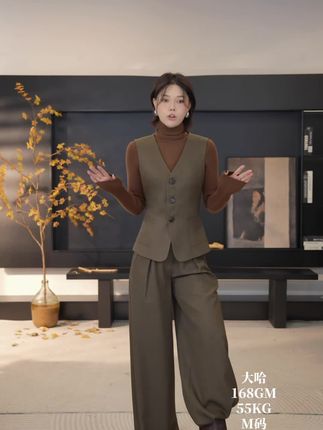 DENGDAHA 「合拍」商务风时尚高级修饰百搭西装裤HBZXP710040#面料柔软舒适 #好穿又好搭