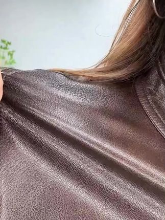 (随性时光)海宁皮衣女植鞣皮.新款外套女#谁穿谁好看 #修身显瘦 #品质女装