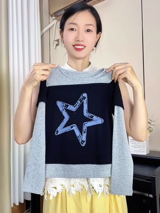 甜美又精致的假两件打底,搭配裙子裤子都特别百搭,太好看了#源头工厂#显瘦遮肉#强烈推荐#百搭t恤#甜美穿搭