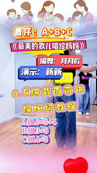 感恩歌儿唱给妈妈
0.9倍速背面保姆级教程
月月吖编舞,新新老师演示
适合母亲节跳,献给妈妈的暖心舞蹈
舞序:A+B+C
A组6×8+4 B组3×8 C组4×8
#感恩歌儿唱给妈妈 #0.9倍慢速 #背面保姆级教程 #母亲节舞蹈 #零基础广场舞