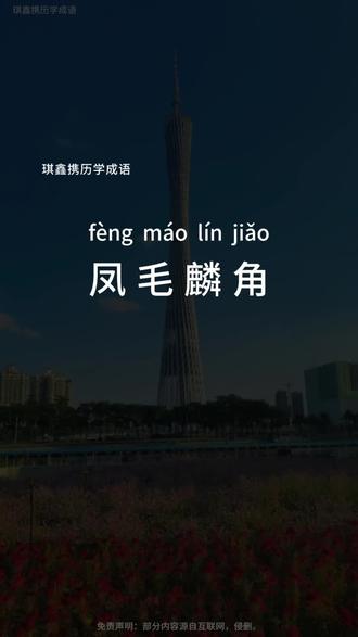 “凤毛麟角” #成语 #成语积累 #成语学习