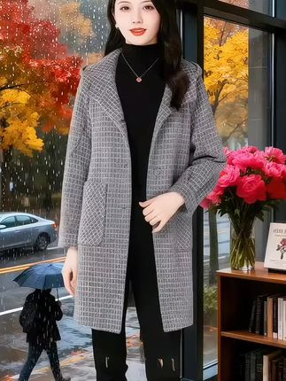 【尚缇歌】秋冬款小香风毛呢外套风衣小个子减龄洋气妈妈装#时尚女装穿搭 #洋气减龄