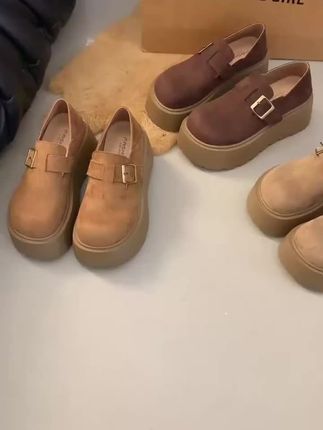 增高7CM 单里 2025早秋新款复古一脚蹬乐福鞋增高两穿博肯单鞋女#一脚蹬 #百搭鞋子