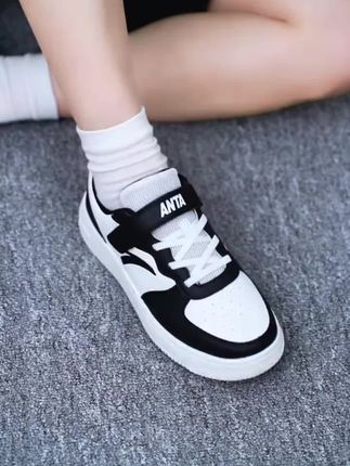 #品质童鞋 #百搭鞋子 #儿童板鞋 #儿童运动板鞋 会呼吸的穿搭板鞋安踏儿童男大童板鞋四季新滑耐磨低帮板鞋