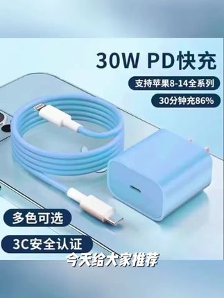 适用苹果PD14/13/12充电数据线iphone快充充电器11/8/7/X快速闪充
