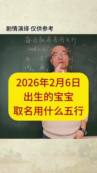 生辰八字起名取名字:2026年2月6日出生的宝宝起名用什么五行的字最好?#宝宝起名 #宝宝取名 #新生儿 #孕妈 #改名