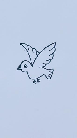 用字母v画小鸟#简笔画#一学就会的简笔画