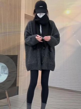 #针织开衫外套 #慵懒风穿搭 #外套穿搭 #秋冬新款