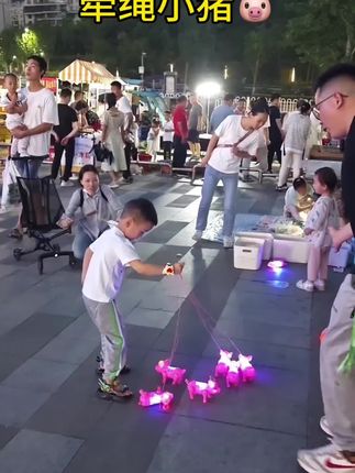 爸爸买了几只#牵绳小猪 ,可把宝宝忙坏了,已经遛了一下午了,会走会跑还带音乐和灯光,彻底解放双手 #哄娃神器 #儿童玩具 #网红玩具 #宝宝玩具
