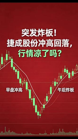 突发炸板!捷成股份冲高回落,行情凉了吗?#财经股票 #股票分析 #捷成股份 #股票交易 #股票