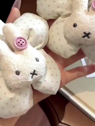 #可爱卡通#米菲免发圈#甜妹百搭#波点花朵大肠圈#超仙少女ins风发绳
