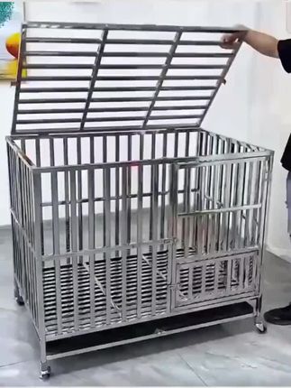 不锈钢狗笼子#结实耐用 #狗笼#科学养宠#不养狗不知道养狗的乐趣