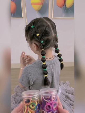 给女儿扎头发就用这款高弹力皮筋,颜色百搭不伤发,怎么凹造型都好看#儿童编发 #皮筋 #儿童不伤发皮筋 #宝宝头绳小圈不伤发 @抖音小助手