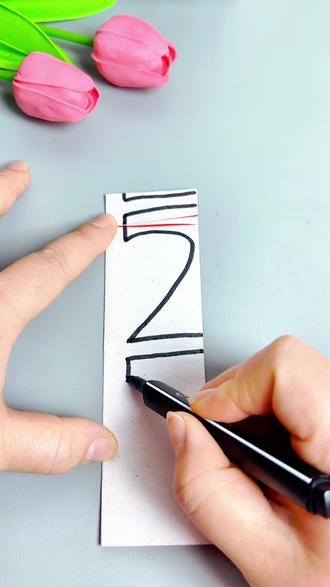 写两个5剪好看的爱心双喜,快来试试吧#手工 #亲子手工 #剪纸 #简单易学 #创意手工