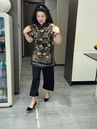 大码女装套装 时尚洋气新中式国风 #谁穿谁好看 #藏肉显瘦穿搭 #复古风穿搭 #每日时尚穿搭 #洋气百搭