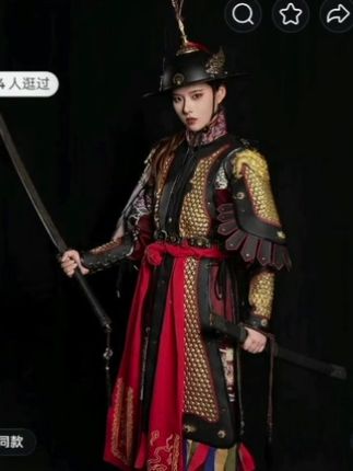 正版山纹直身甲仿甲国潮真人可穿戴cos甲胄铠甲盔甲硬派成人汉服