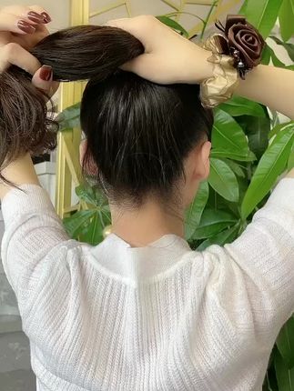 时尚发圈头绳丸子头盘发……#丸子头教程