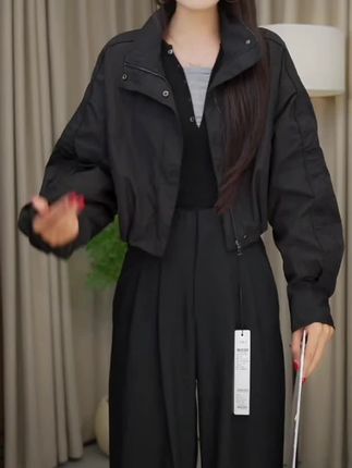 艾诺丝2025秋季新款宽松立领百搭短外套女上衣AR103038#外套#百搭显瘦#上衣#穿出高级感 #时尚气质穿搭