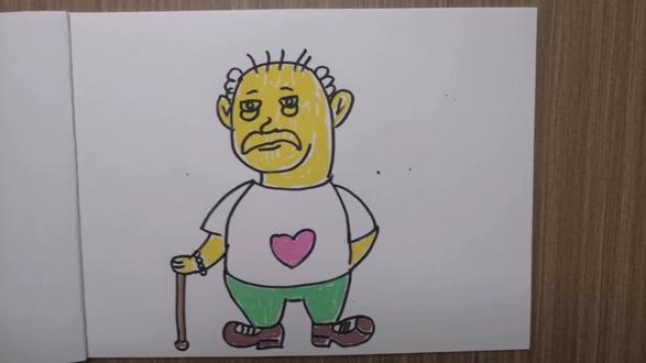 慈祥又可爱的老爷爷#创意简笔画 #原创作品