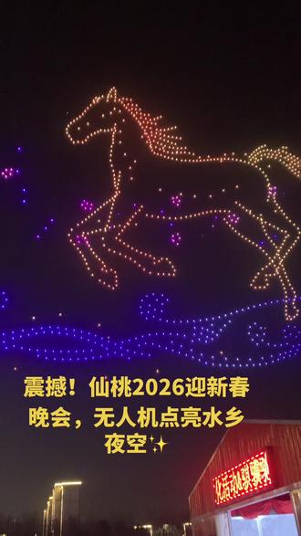 震撼!仙桃2026迎新春晚会,无人机点亮水乡夜空✨