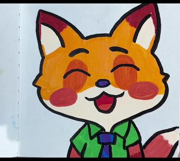 #日常瞎画 #我的绘画技术进化史 #美术课件 #画画冷知识 挑战100天成为绘画博主第30天“狐狸🦊尼克”